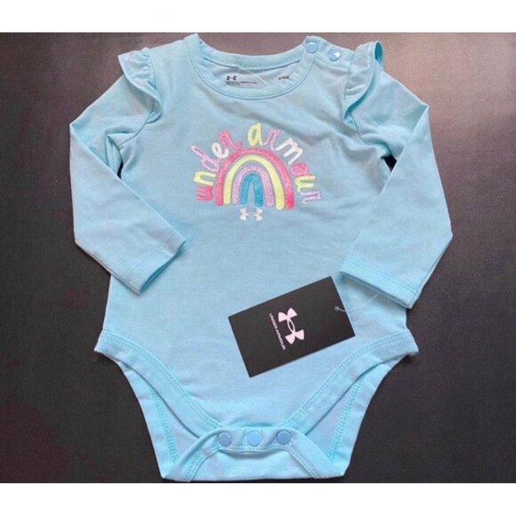 NWT Under Armour Glitter Rainbow Sweats & One-piece Set Baby Girls Size 6/9M - Picture 2 of 4